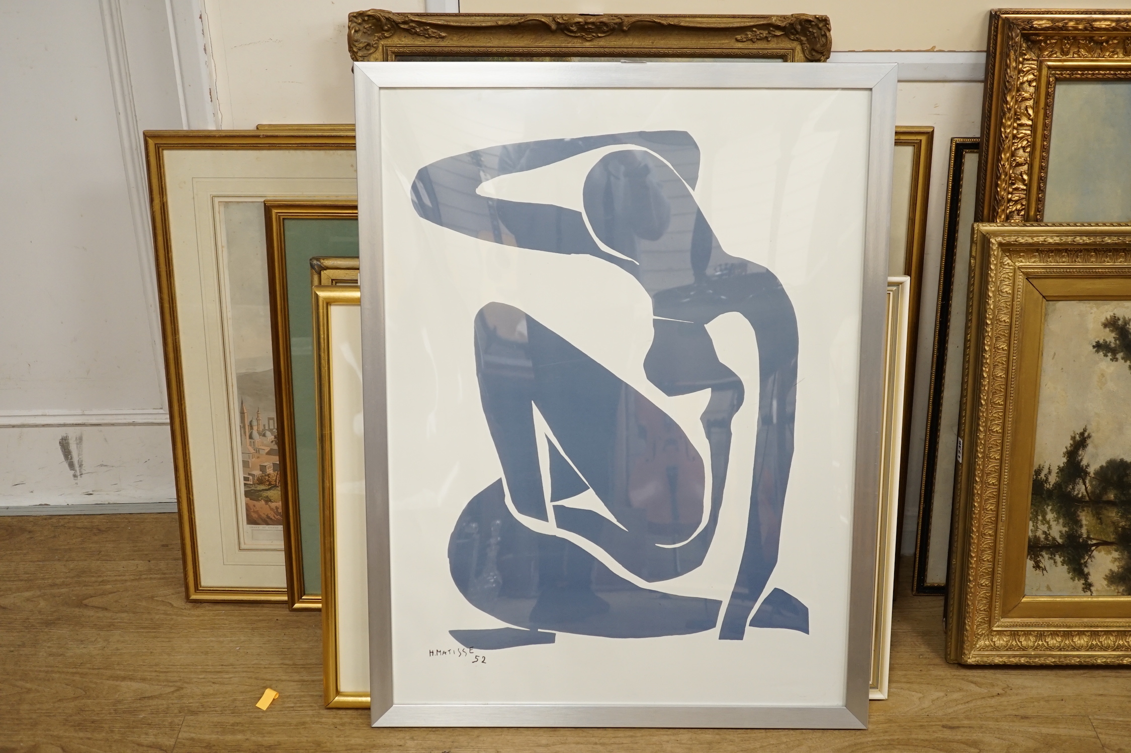 After Matisse, colour print, Seated female nude, signed in the plate, 79 x 59cm